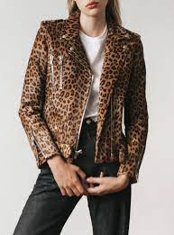 Barry Yu Alex Women S Motorcycle Jacket In Leopard Print Pony Play Clothing Jackets Motorcycle Jacket Women