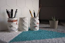 Handmade Concrete Pencil Pot Desk Decoration Desk Decor Decor White Concrete