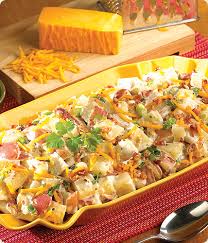 Then add in a cup of cold sour the cold sour cream will bring the broth/onion mixtures temperature down so when you add it to the bowl. Potato Salad Cheddar Bacon Twice Baked Dierbergs Markets