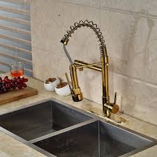 This silver spring, md., kitchen by zoe feldman design uses polished nickel plumbing fixtures, satin brass. Cornet Gold Finish Kitchen Sink Faucet With Dual Spouts Cover Plate Funitic