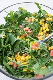 Mexican Arugula Salad Made With Olive Oil Dressing Recipe Arugula Salad Recipes Arugula Recipes Mexican Salad Recipes
