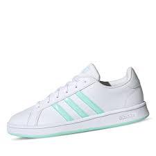Adidas stan smith sneakers unisex erwachsene weiß grün. Adidas Grand Court Base Sneaker In Farbe Weiss Grun Gunstig Online Kaufen