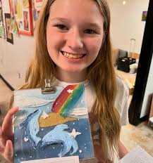 My older kids got to make plexiglass sheets into a layered acrylic painting  with 3-d depth! I will post a how to video if you're wanting to try this!  They turned out