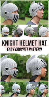 Crochet Knight Helmet Hat With Visor Pattern Easy Crochet Hat Pattern For Beginner Crochet Hats Free Pattern Easy Crochet Hat Patterns Crochet Beanie Pattern