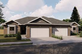 Plan 62638dj Duplex House Plan With Simple Roof Line In 2020 Duplex House Plans Duplex Floor Plans Duplex House