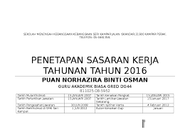 Doc Penetapan Sasaran Kerja Tahunan Tahun 2016 Hazira Yus Academia Edu