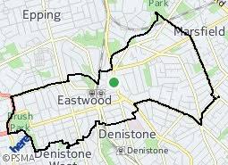 City maps are very detailed as they contain office buildings, monuments etc. Eastwood Suburb Map