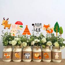 It's such a versatile theme and can easily be applied to 1st birthdays, baby showers, or even winter parties. Early Learning Classroom Supplies 6 Styles 45 Pieces Woodland Pup Tents Shape Cut Outs Woodland Party Decoration Cut Outs With Glue Point Dots For Woodland Theme Party Bulletin Board Classroom Camping Favors Science Education