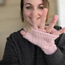 Hand Knitted Personalized Fingerless Mittens Gloves for Her, Customizable  Colors