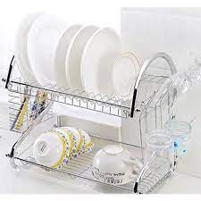 Dish drying rack, majalis large stainless steel 2 tier dish rack with drainboard set for kitchen counter, fully size kitchenaid dish drainer with this is a good product double layer dish drying rack it can save lot of the kitchen space !easy to install,this 304 stainless steel can resistant the rust. Ktaxon Stainless 2 Layer Dish Drainer Multifunctional Silver Kitchen Dish Rack Walmart Com Dish Rack Drying Dish Racks Drying Rack