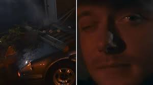 Watch horrifying moment Coronation Street’s Daniel Osbourne crashes stolen  car while drunk