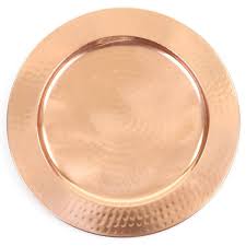 Providing you the best range of hammered charger plate, copper charger plate, copper hammared charger plate, red charger plate, iron charger plate and hammered aluminium charger plate with effective & timely delivery. Copper Metal Hammered Charger Plates