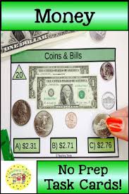 Counting Money Coins And Bills Money Task Cards Task Cards Counting Money Activities