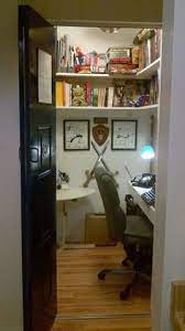 Borrow farmhouse design elements for a cozy i'm sharing our custom closet in my home office, and the very first room for tuesday video! 1000 Ideas About Closet Turned Office On Pinterest Closet Office Diy Home Office Paint And Closet Office Home Office Closet Closet Turned Office