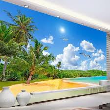 Maybe you would like to learn more about one of these? Custom Any Size Wall Mural 3d Beach Sea View Coconut Tree Landscape Wall Painting Photo Wallpaper Living Room Bedroom Decoration Buy 3d Beach Wallpaper Boutique Wallpaper Hd Design Of Mural Painting Product On