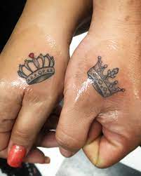 Queen King Couples Tattoos By Candeeo Tattoos For Lovers Tattoos Bff Tattoos