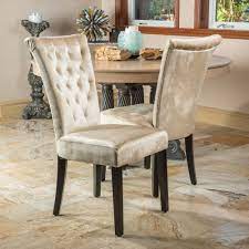 2 Set Of Unique Paulina Champagne Dining Chair Neutral Colors To Match Any Decor For Sale Online Ebay Dining Chairs Fabric Dining Chairs High Back Dining Chairs