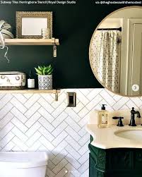 Check spelling or type a new query. Wall Pattern Stencils Faux Subway Tiles With Herringbone Design Royal Design Studio Stencils Herringbone Wall Bathroom Design Bathroom Makeover