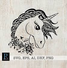 Download Zentangle Unicorn Svg Mandala Unicorn Svg Etsy In 2021 Unicorn Svg Mandala Svg Mandala