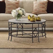 The monterey coffee table incorporates organic lines with a stately frame for a handsome statement outdoors. Trails Monterey Round Coffee Table Riverbed Kincaid Furniture Furniture Cart
