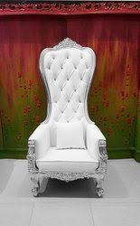 Baroque Throne Chair Queen High Back Chair White Leather And Silver Throne Chair High Back Chairs Chair