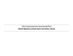 Title I Comprehensive Schoolwide Plan