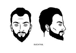 The naturally full facial hair style features a long and untamed chin growth that usually hides the neck completely, with a bushy mustache that is often trimmed only from the top of the lip. The Ducktail Beard Style How To Shape Guide Examples And More