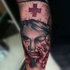 Infinity hearts couple wrists tattoos. Zombie Nurse Tattoo Best Tattoo Ideas Gallery