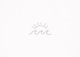 Beach Coast Ocean Summer Sun Waves Wafe Sunny Day Doodle Illustration Sketch Design Logos Premade Logo Digital Sun Drawing Minimalist Drawing Surfboard Drawing