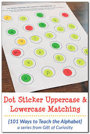 Gained knowledge about letters is only useful for a child when it can be immediately put into practise. Dot Sticker Uppercase And Lowercase Letter Matching 101 Ways To Teach The Alphabet Gift Of Curiosity