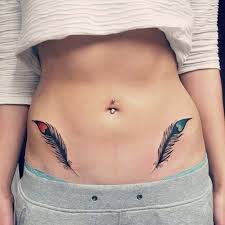 Waist Feather Tattoo Gobek Tuy Dovmesi Kus Tuyu Dovmeleri Gobek Dovmeler El Dovmeleri