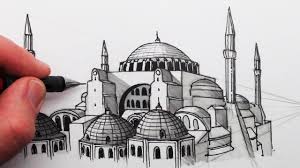 How To Draw The Hagia Sophia Buildings In Perspective Youtube If your using the standard reconstructed pronunciation then hagia is what you want, but some people chose to pronounce words closer to how modern greek works and that's. how to draw the hagia sophia buildings in perspective