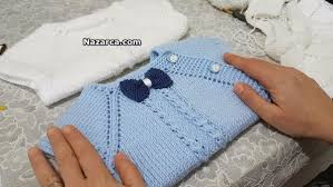Papyonlu Yandan Dugmeli Bebek Yelek Yapilisi Nazarca Com Baby Knitting Patterns Orgu Krose