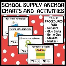 School Supply Anchor Charts And Activities