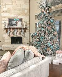Glam Christmas Tree Decorating Ideas Blush And Grey Living Room Grey Christmas Decor Christmas Decorations Living Room Christmas Living Rooms