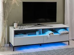 Justyou edelstein lowboard weiß matt | weiß hochglanz. Tv Mobel Weiss Hochglanz Mit Led Beleuchtung Sydney Beliani De