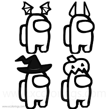 Among us is a multiplayer action game similar to the pc game decit and the card mafia. Among Us Coloring Page Halloween Costumes Skins Hats Xcolorings Com