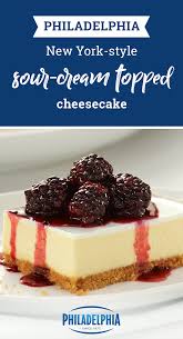 Philadelphia New York Style Sour Cream Topped Cheesecake Philly Meets Nyc In This Cl Graham Cracker Cheesecake Recipe Cheesecake Cream Cheese Recipes Dessert