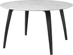 Marble power salontafel een elegant zwart gepoedercoat stalen frame en een natuurlijk tafelblad van wit marmer. Gubi Dining Table Round 120 Cm Round Nordic New