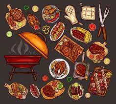 Free Download Set Of Vector Illustrations Elements For Barbecue Vector Illustration Recipe Drawing Food Drawing