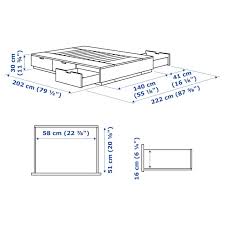 Nordli Cadre Lit Avec Rangement Blanc 140x200 Cm Ikea En 2020 Lit Rangement Lit Tiroir Cadre De Lit