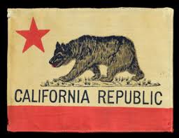 The flag included a red star on a white background and a representation of a grizzly bear. Antique California Parade Flag A Rare And Early Bear Flag Circa 1900 1930 Bonsell Americana