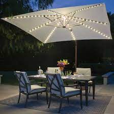 Bali Pro 10 Ft Wide Starlight Umbrella With Starlight Natural Patio Umbrella Offset Patio Umbrella Patio Umbrellas