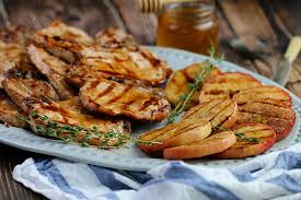 At 4 minutes open grill and flip meat, closing grill once again. Glazed Grilled Pork Chops With Grilled Cinnamon Apples Grill Recipes