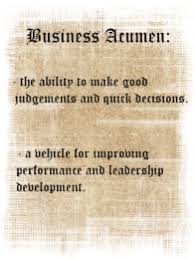 Definition Of Business Acumen An Observation Cmoe