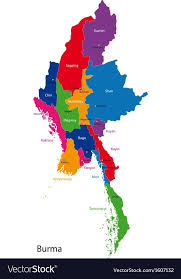 Use our myanmar map to help map out (ho ho) your visit to myanmar and get a sense of the distances between the major use travelhappy's myanmar map to find the key attractions across the country. Map Of Union Of Myanmar Burma With The Provinces Colored In Bright Colors Download A Free Preview Or High Quality Adobe Map Vector Myanmar Art Myanmar Flag