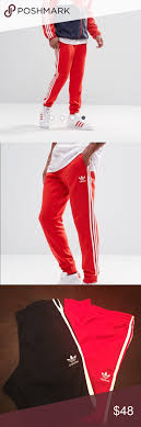 Black And Red Adidas Pants Pin By Chereed On Clothes Red Adidas Pants How To Wear Joggers Adidas Outfit