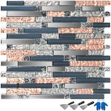 Get free shipping on qualified backsplash, glass mosaic tile or buy online pick up in store today in the flooring department. Mosaic Glass Tile Backsplash Tile For Bath Kitchen Home Decor Wall Tile 12pcs Ebay
