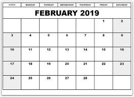 February 2019 Calendar Printable Printable Calendar Template 2018 Calendar Template Print Calendar