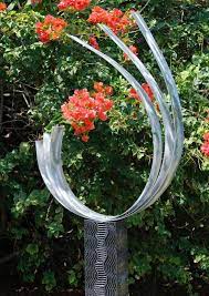 Modern Metal Sculpture Abstract Indoor Outdoor Art Contemporary Garden Decor Large Metal Yard Art Triple C By Jon Allen Yard Art Metal Yard Art Metal Sculptures Garden